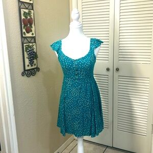 Teal Floral Mini Dress